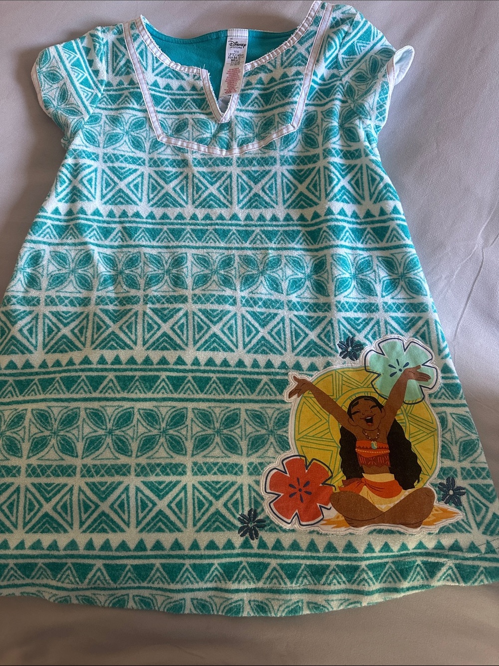 Disney Turquoise & White Moana Girl’s Patterned Swim Cover